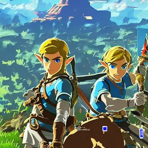 Image similar to promotional posted for zelda breath of the wild 2