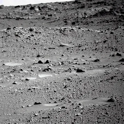 Image similar to Cat looking figure in the distance, an old restored photo from a Curiosity Mars rover