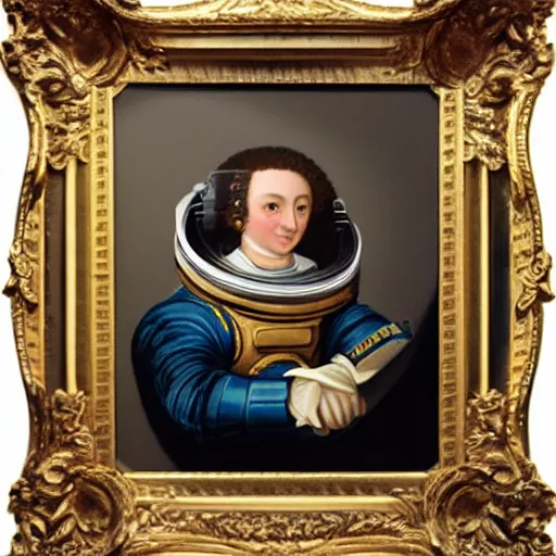 Image similar to rococo baroque portrait astronaut