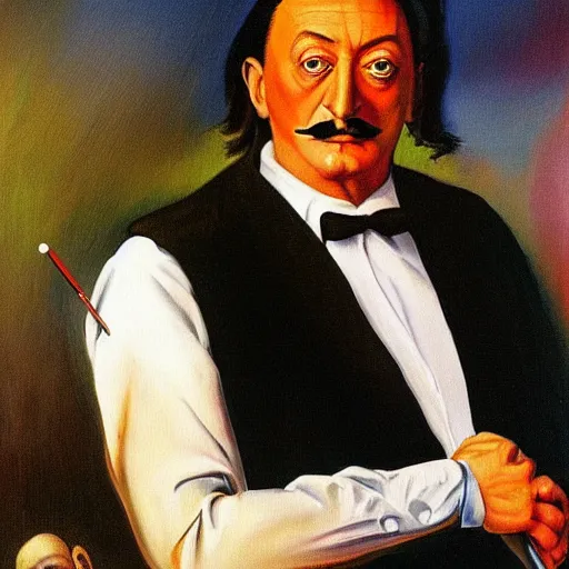 Image similar to salvador dali painting of eric bristow