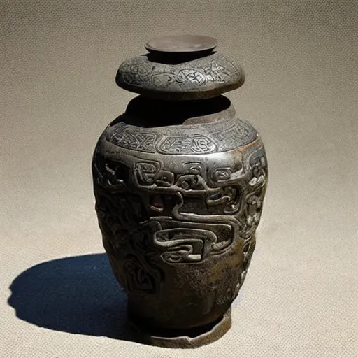 Prompt: “ ancient chinese bronze urn ”