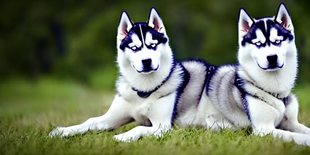 Image similar to Siberian Husky Mix Dogs, 4K quality Photorealismn