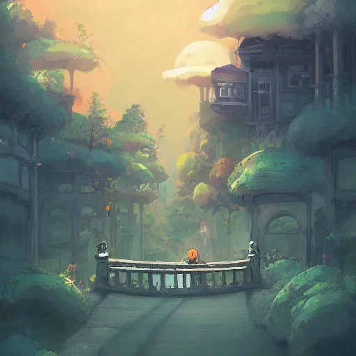 Prompt: a new happier day, digital art, inspired by andreas rocha and studio ghibli