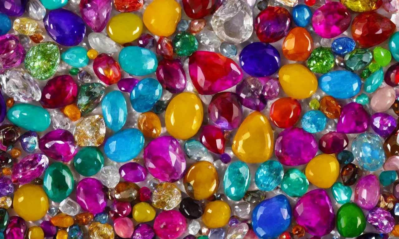 Prompt: material study, beautiful, colorful gemstones, detailed, 4 k