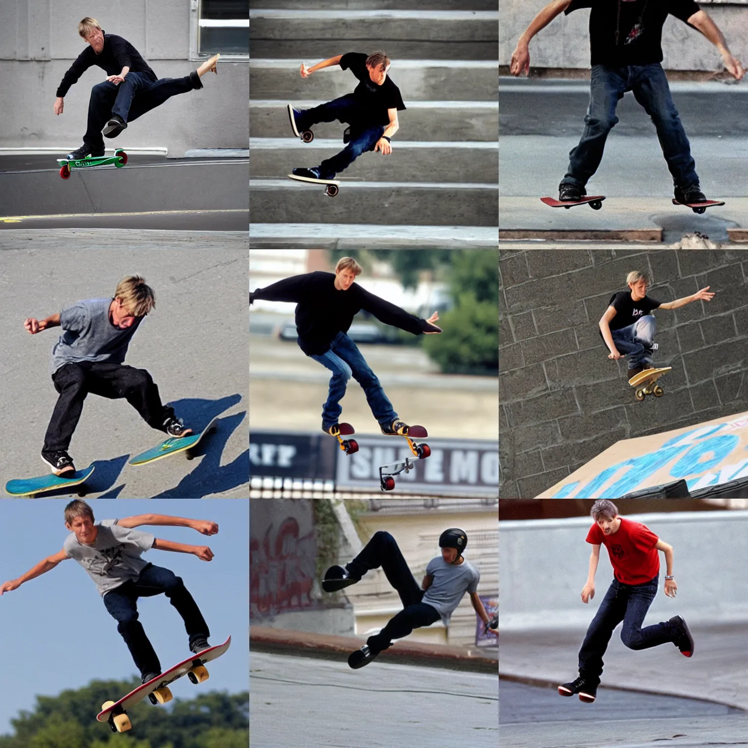 Prompt: tony hawk without his skateboard