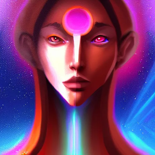 Image similar to concept art for the last imperfect physical life - form seconds before the universe is again in rapturous divine perfect unity!! energy beauty power!! digital painting, artstation, smooth, sharp focus