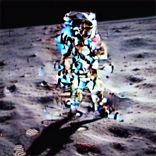 Prompt: twitch streamer celebrating his birthday on the moon, hd photograph