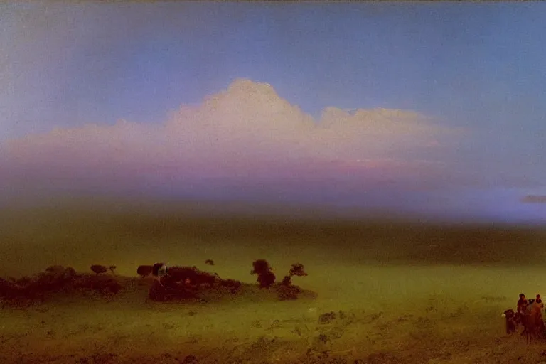 Image similar to great plains americana landscape by ivan aivazovsky