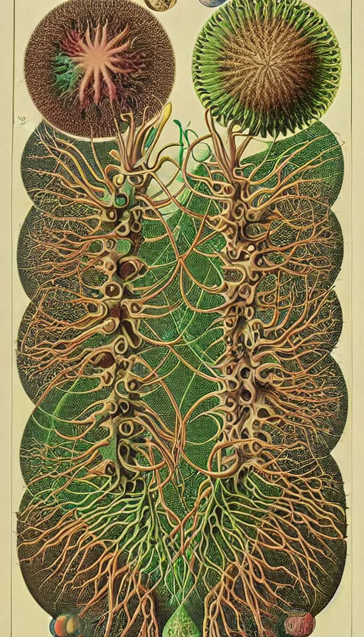 Image similar to the two complementary forces that make up all aspects and phenomena of life, by Ernst Haeckel