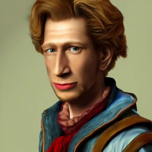 Prompt: stunning award winning hyperrealistic hdr 8 k highly detailed portrait photo of guybrush threepwood from monkey island as a real human