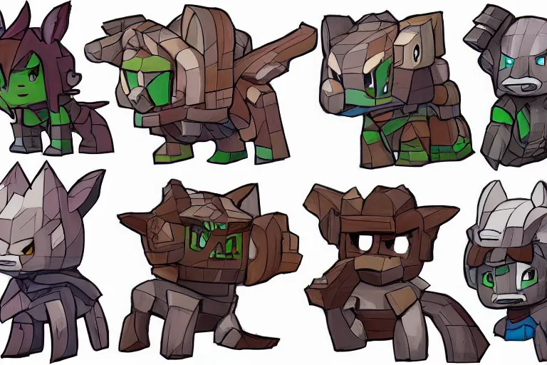 Prompt: Hytale Kweebec, Concept Art, Quality detailed sketch, cute blocky character