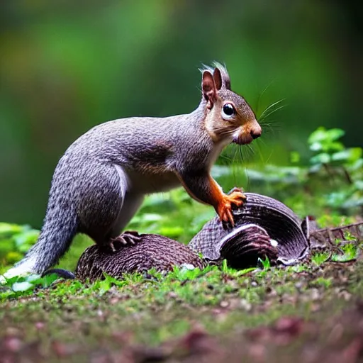 Image similar to amazing amazonian hunting a squirrel, photograph