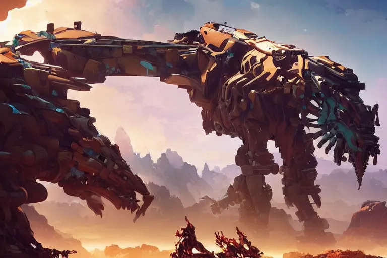 Image similar to sawtooth machine mecha animal beast robot of horizon forbidden west horizon zero dawn bioluminiscence, behance hd by jesper ejsing, by rhads, makoto shinkai and lois van baarle, ilya kuvshinov, rossdraws global illumination