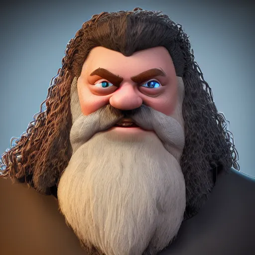 Image similar to hagrid, clash royal style characters, unreal engine 5, octane render, detailed, cinematografic, cinema 4 d