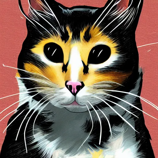 Image similar to comic styled cat, portrait