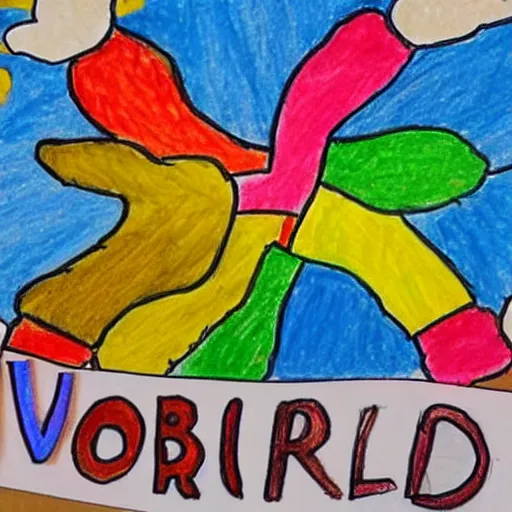 Image similar to a child's drawing of world peace