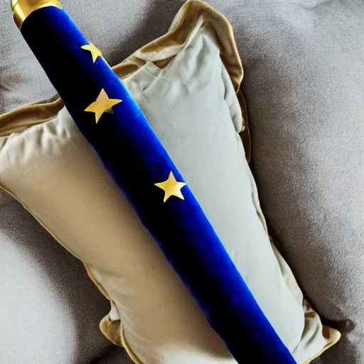 Image similar to the most mysterious magic wand laying on a velvet pillow