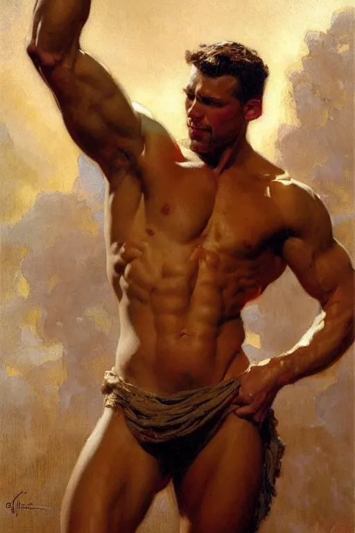 Image similar to muscular gigachad, painting by gaston bussiere, craig mullins, j. c. leyendecker