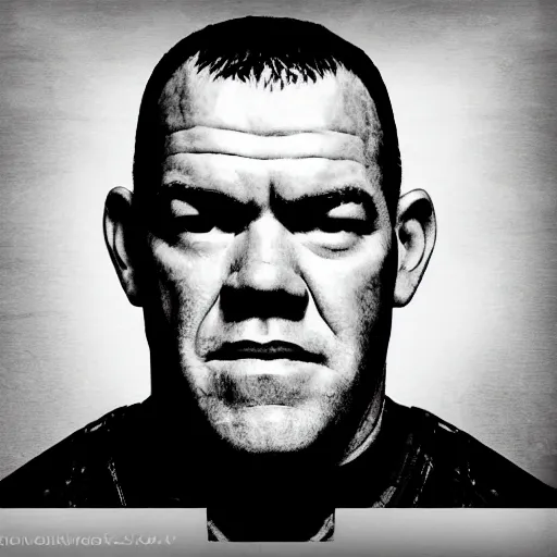 Prompt: jocko willink, black and white, digital art