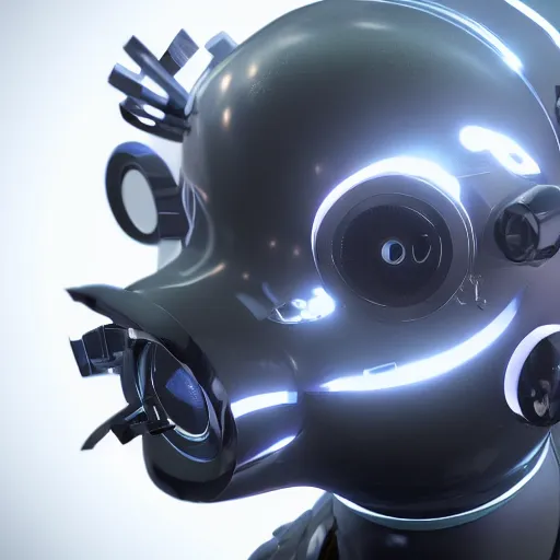Prompt: a cyborg synthesizer alien face closeup, fisheye lens, detailed unreal engine 5 render