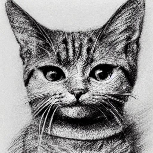 Prompt: cat wearing a christmas jumper pencil sketch highly detailed, smooth, sharp focus