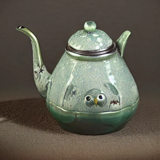 Green Teapot with Attitude – Bad Wolf Pottery