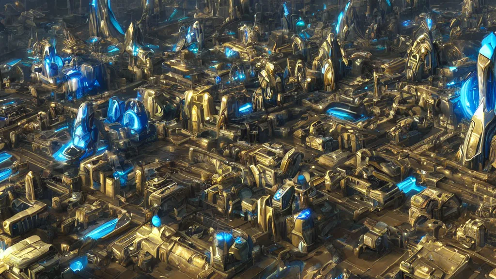 Image similar to incredible protoss city photorealistic, amazing, futuristic