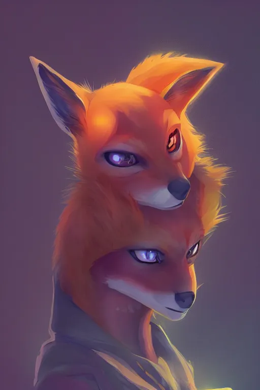 Image similar to a fox fursona, trending on artstation, by kawacy, furry art, digital art, cyberpunk, high quality, backlighting