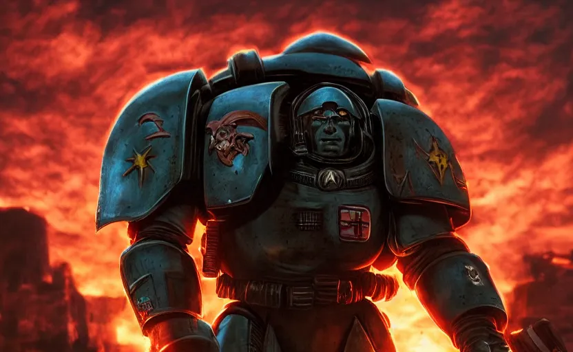 Prompt: gritty comic book cover, beautiful woman! space marine! standing atop rise, sunset lighting, war silhouette in background, hyper realism, realistic shading, cinematic composition, blender render, octane render, hdr, detailed textures, photorealistic, ultrawide shot, 1 6 mm lens