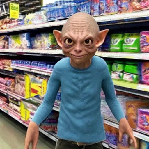 Image similar to gollum at walmart