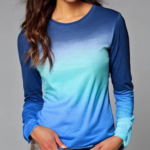 Prompt: ombre long sleeve t shirt