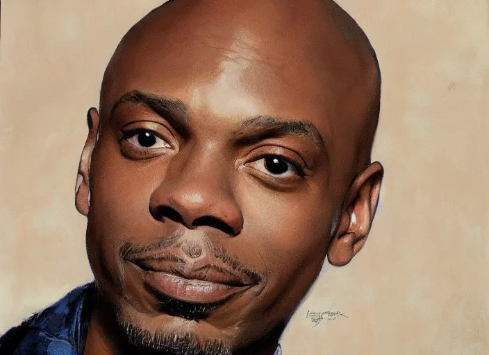 Image similar to a highly detailed beautiful portrait of dave chappelle by gregory manchess, james gurney, james jean