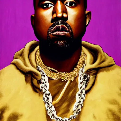 Prompt: Painting of Emperor Kanye West, Oil on Canvas, by Francois Gerard , split lighting, cinematic