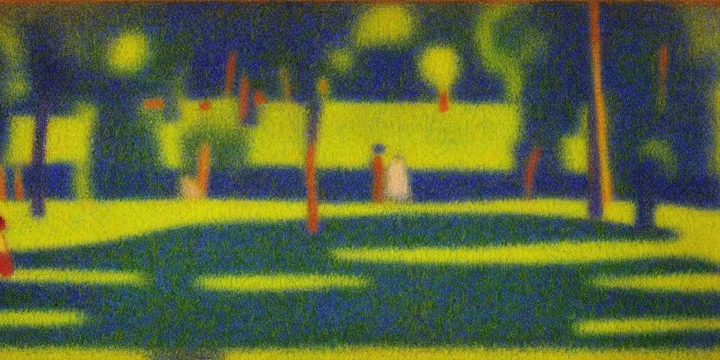 Prompt: beautiful landscape by Georges Seurat