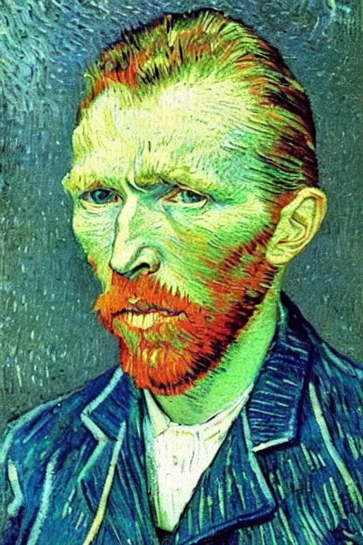 Image similar to an autochrome realistic, supersharp, photographic portrait of vincent van gogh, by thomas russel shallow depth of field