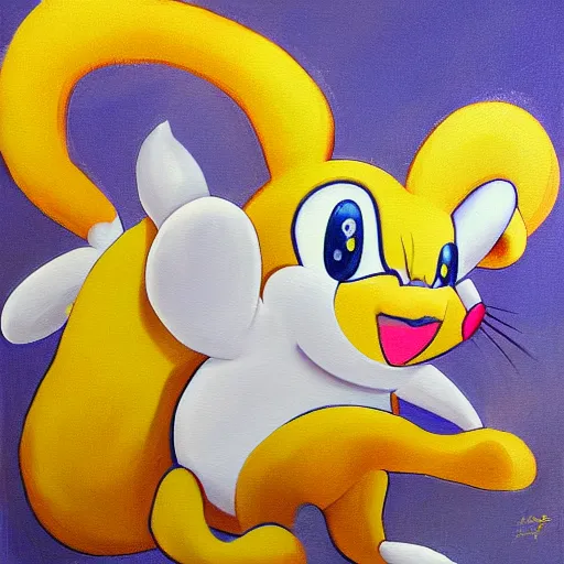 Prompt: sonichu, oil painting