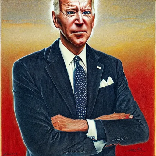 Image similar to terrifying, surreal portrait of joe biden by j. c. leyendecker, bosch, william blake, stephen gammell, jon mcnaughton, and beksinski