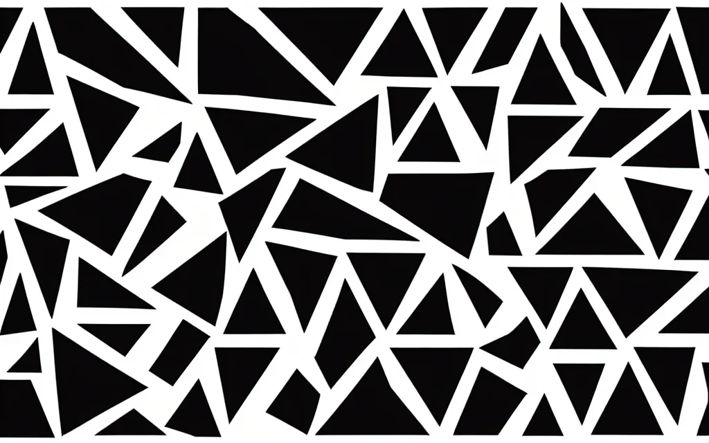 Image similar to 3 separate simple shapes, triangle square circle, solid black on white, black and white vector art, in a row