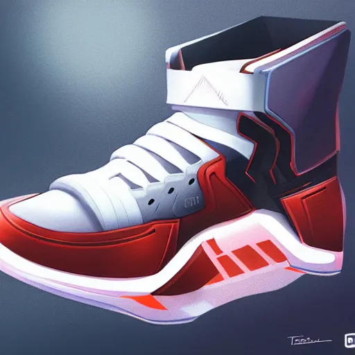 Image similar to basketball sneaker concept art, futuristic, sharp focus, illustration, concept art by tooth wu