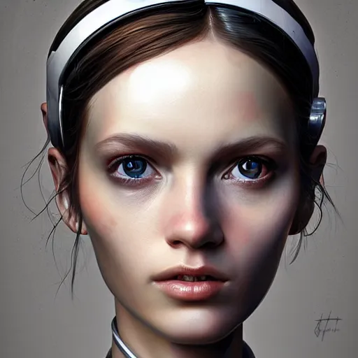 Image similar to portrait of a robotic artist, beautiful digital art, artstation cgsociety highly - detailed masterpiece