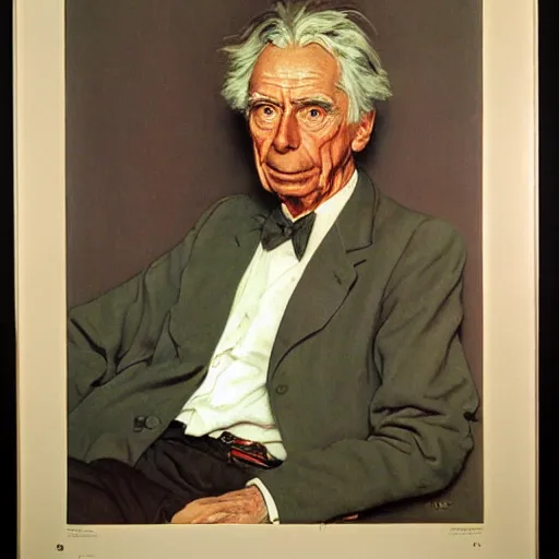 Image similar to portrait of bertrand russell, by norman rockwell
