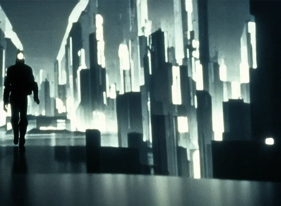 Prompt: cinematic shot from a 1 9 8 0 cyberpunk movie directed by stanley kubrick, kodak color film, leading lines, minimalism, photorealistic, volumetric lighting, f / 2 2