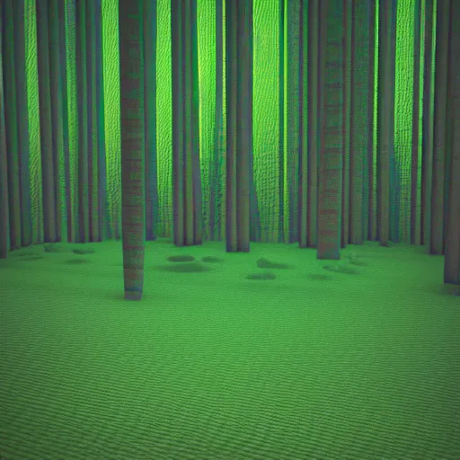 Image similar to 80s vaporwave outrun 3d Render of a forest, liminal space retro, grainy, noisy