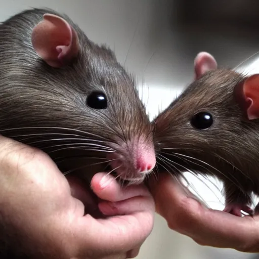 Prompt: two rats. Armwrestling. Detailed photo.