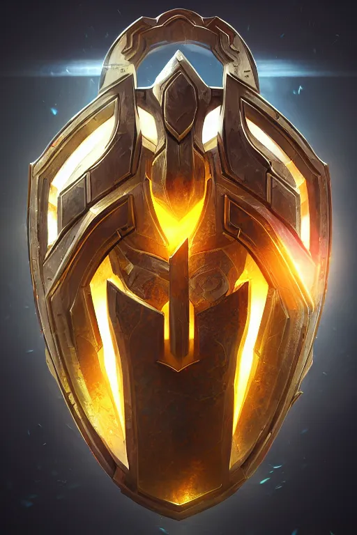 Image similar to shield fantasy epic legends game icon stylized digital illustration radiating a glowing aura global illumination ray tracing hdr fanart arstation by ian pesty and katarzyna da „ bek - chmiel