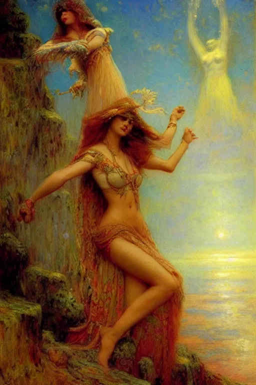 Prompt: dream of the endless. art by gaston bussiere.