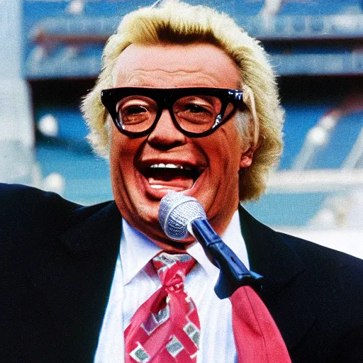 Image similar to harry caray singing in press box