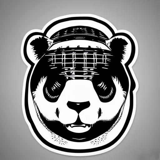 Prompt: in the style of max prentis and deathburger and laurie greasley a vector sticker logo of a panda, highly detailed, colourful, 8k wallpaper