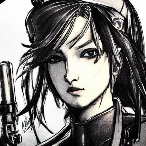 Prompt: beautiful portrait of a female minion wearing a fancy naval uniform, concept art by yoji shinkawa, felt tip pen, intricate detail, sharp focus, illustration