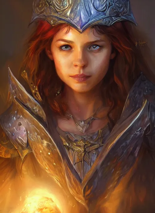 Image similar to young girl, ultra detailed fantasy, dndbeyond, bright, colourful, realistic, dnd character portrait, full body, pathfinder, pinterest, art by ralph horsley, dnd, rpg, lotr game design fanart by concept art, behance hd, artstation, deviantart, hdr render in unreal engine 5